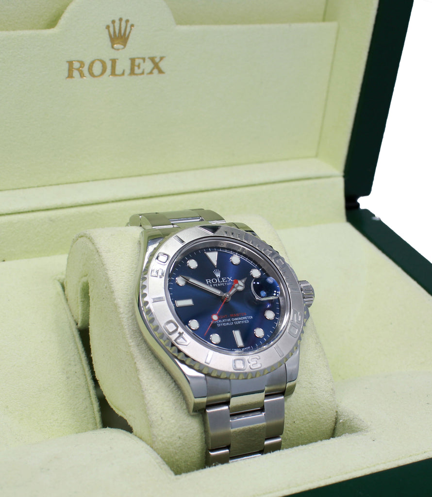 Rolex Yacht-Master 40 116622 Blue Dial Platinum Bezel with Blue Rubber-B And Original Oyster Band