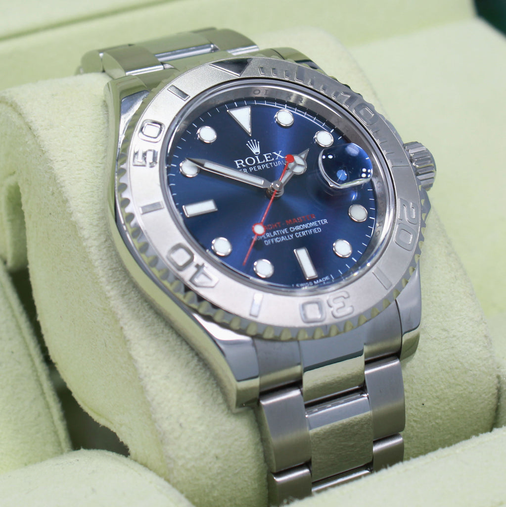 Rolex Yacht-Master 40 116622 Blue Dial Platinum Bezel with Blue Rubber-B And Original Oyster Band