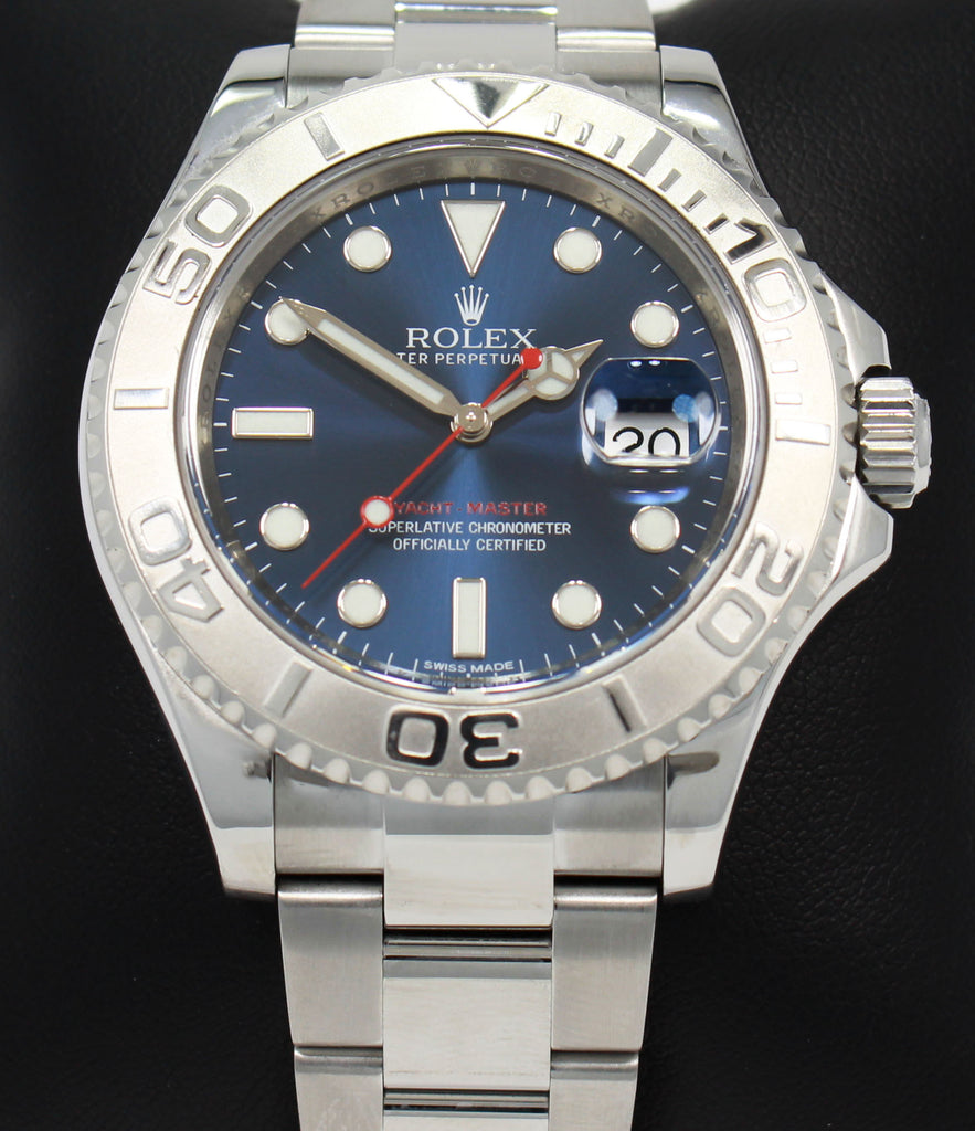 Rolex Yacht-Master 40 116622 Blue Dial Platinum Bezel with Blue Rubber-B And Original Oyster Band