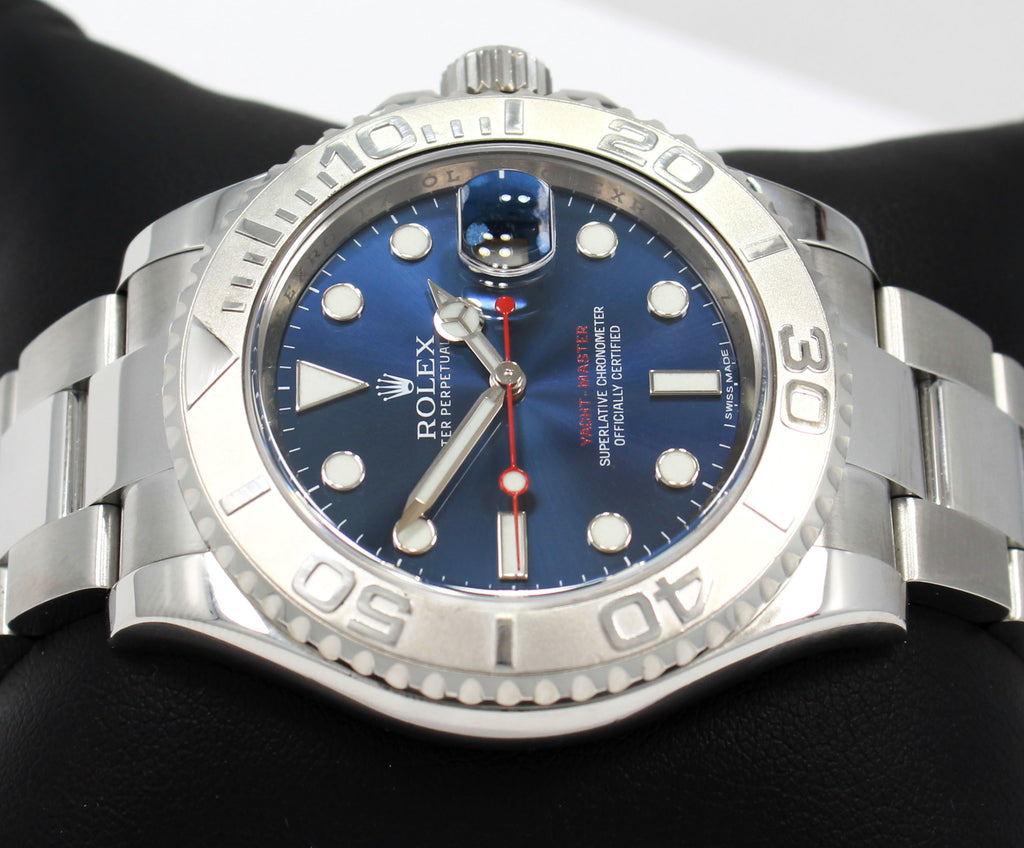 Rolex Yacht-Master 40 116622 Blue Dial Platinum Bezel with Blue Rubber-B And Original Oyster Band