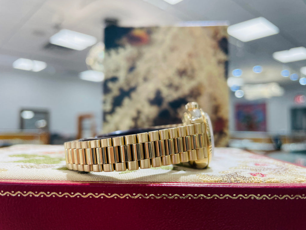 Rolex Ladies President Datejust 69178 Champagne 18k Yellow Gold Box Service Card - Diamonds East Intl.