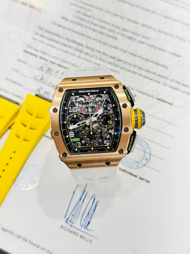 Richard Mille  RM 11-03 Flyback Chronograph 18-karat rose gold & Titanium B/P - Diamonds East Intl.