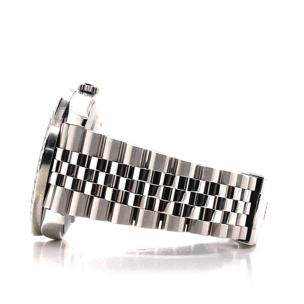 Rolex Datejust 41 126300 Blue Stick Dial Custom 3.25ct Diamond Bezel Jubilee PreOwned - Diamonds East Intl.