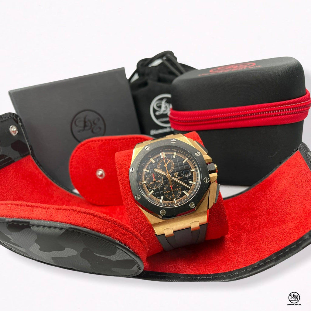 Black Camouflage Watch Roll - Single Slot (Watches shown in pictures are sold separately) - Diamonds East Intl.