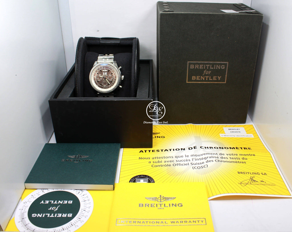 Breitling For Bentley 6.75 A44364 49mm Chronograph Auto Bronze Dial Box/Papers - Diamonds East Intl.
