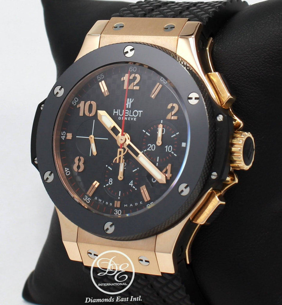 Hublot Big Bang 18K Rose Gold 44mm Chronograph Carbon Dial 301.PB.131.RX - Diamonds East Intl.