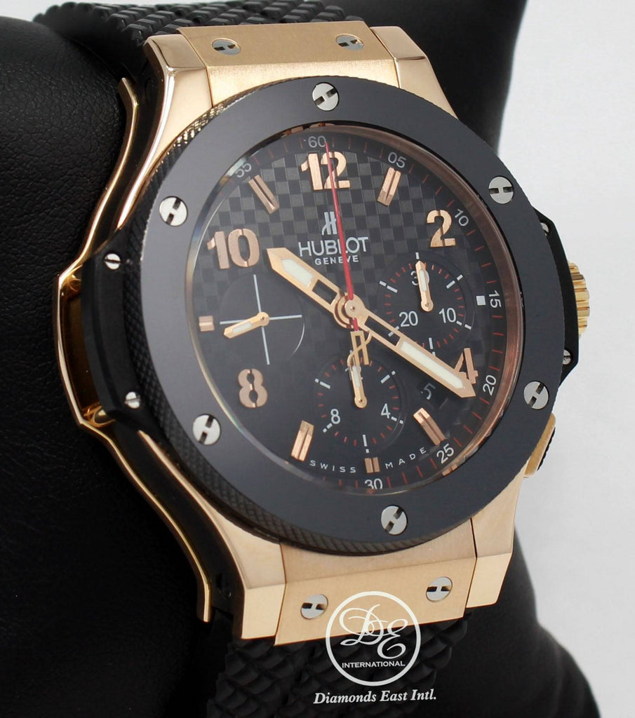 Hublot Big Bang 18K Rose Gold 44mm Chronograph Carbon Dial 301.PB.131.RX - Diamonds East Intl.