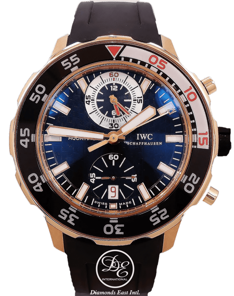 IWC AQUATIMER 18K Rose Gold 44mm Black Dial Men's Watch IW376905 *MINT* - Diamonds East Intl.