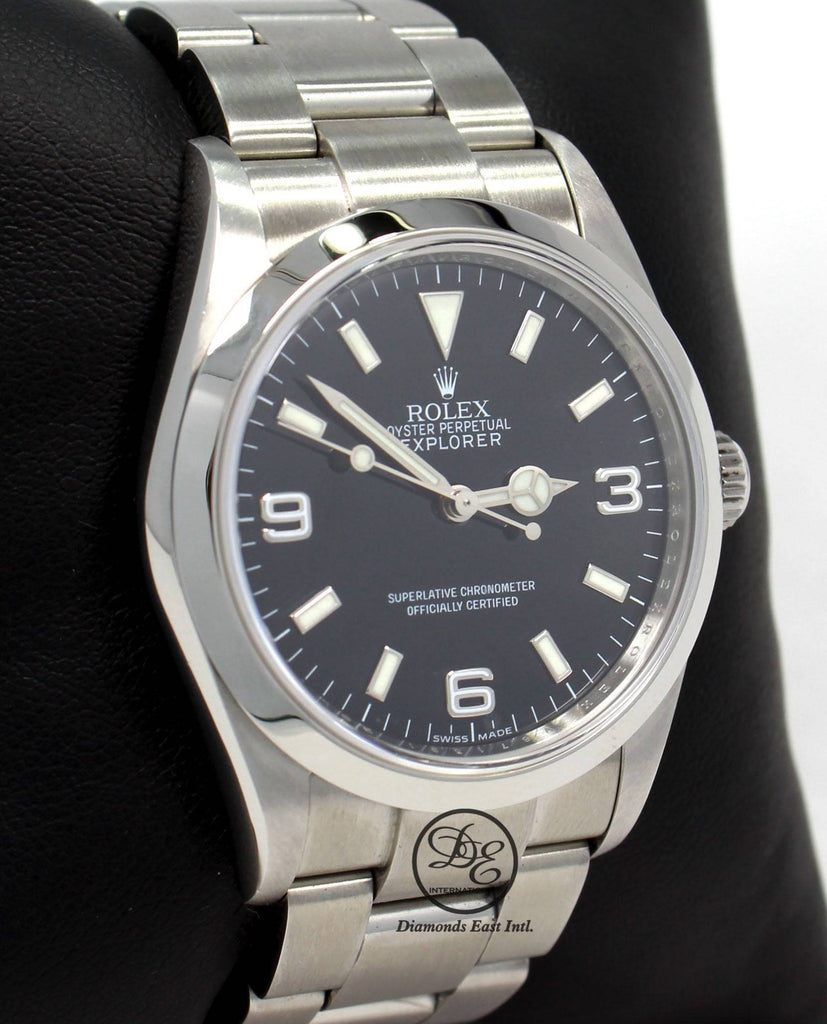 Rolex Explorer I 114270 Stainless Steel Oyster Black Dial Watch BOX/PAPERS - Diamonds East Intl.