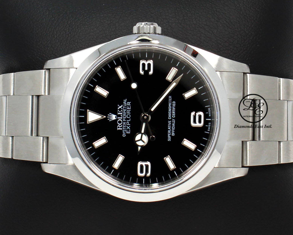 Rolex Explorer I 114270 Stainless Steel Oyster Black Dial Watch PAPERS - Diamonds East Intl.