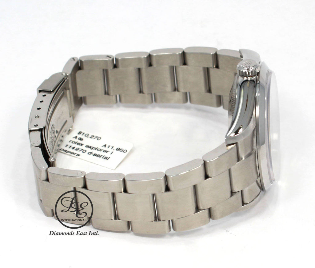 Rolex Explorer I 114270 Stainless Steel Oyster Black Dial Watch PAPERS - Diamonds East Intl.