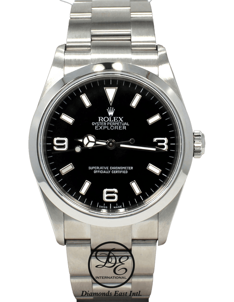 Rolex Explorer I 114270 Stainless Steel Oyster Black Dial Watch PAPERS - Diamonds East Intl.
