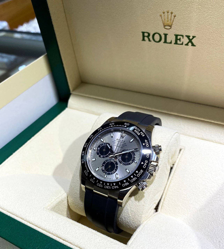 Rolex Daytona 18K White Gold 116519LN OysterFLEX Perpetual Cosmograph BOX/PAPER - Diamonds East Intl.