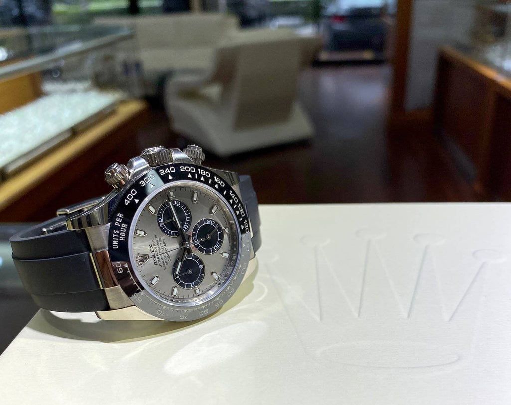 Rolex Daytona 18K White Gold 116519LN OysterFLEX Perpetual Cosmograph BOX/PAPER - Diamonds East Intl.