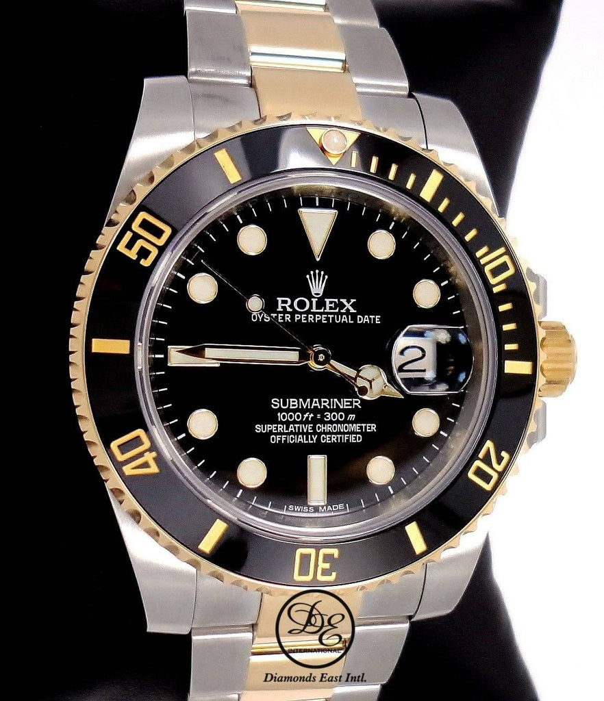 Rolex Submariner Date 116613LN Oyster Perpetual 18k Yellow Gold/ SS Black Ceramic - Diamonds East Intl.