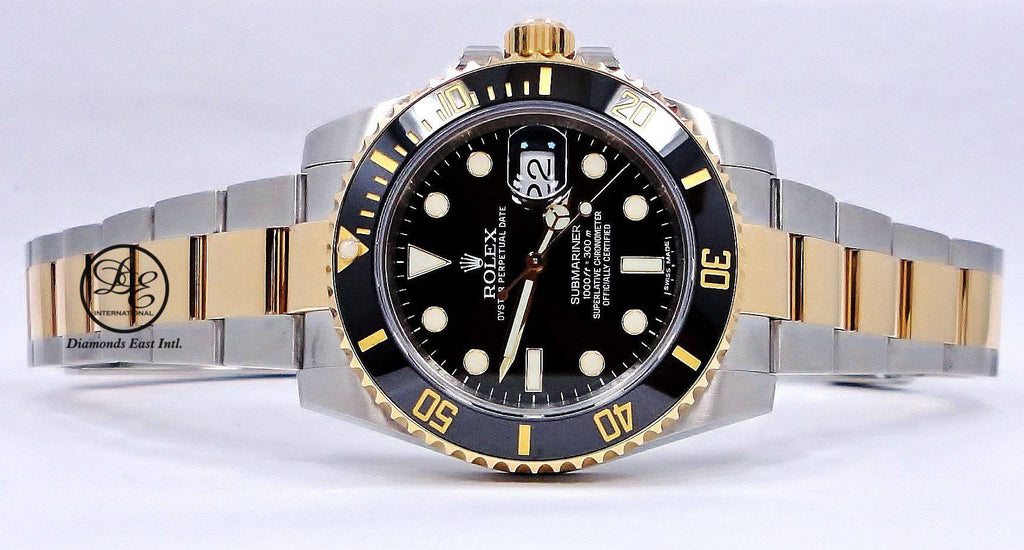 Rolex Submariner Date 116613LN Oyster Perpetual 18k Yellow Gold/ SS Black Ceramic - Diamonds East Intl.