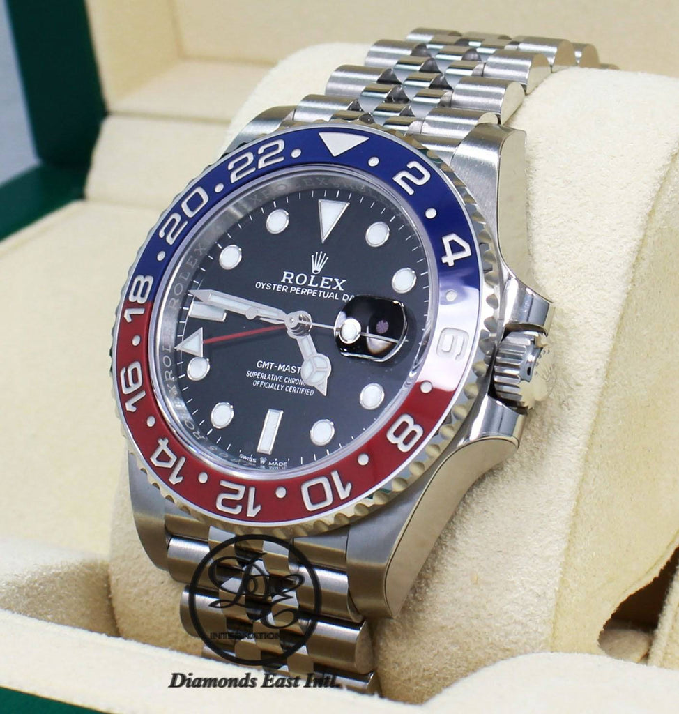 Rolex Oyster Perpetual GMT-Master II Date 126710 BLRO Pepsi (Unworn) - Diamonds East Intl.