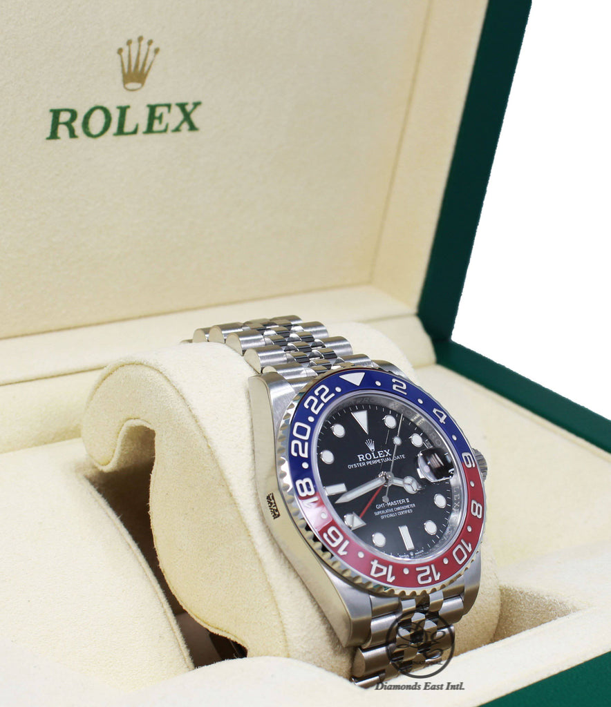 Rolex Oyster Perpetual GMT-Master II Date 126710 BLRO Pepsi (Unworn) - Diamonds East Intl.