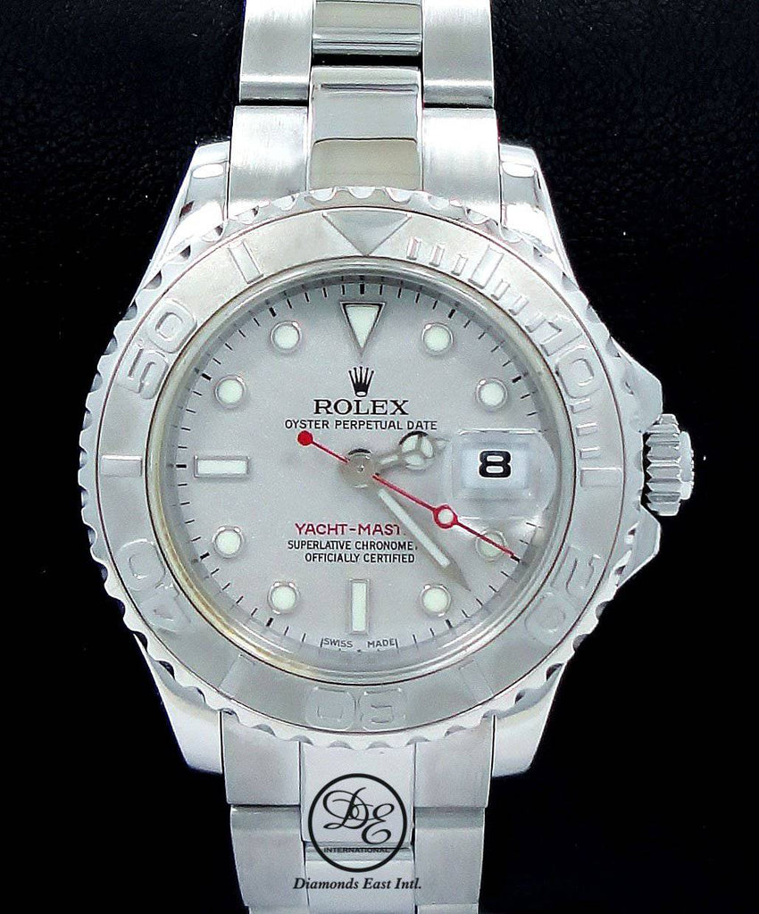 ROLEX LADY'S YACHT-MASTER 169622 PLATINUM BEZEL OYSTER PERPETUAL - Diamonds East Intl.
