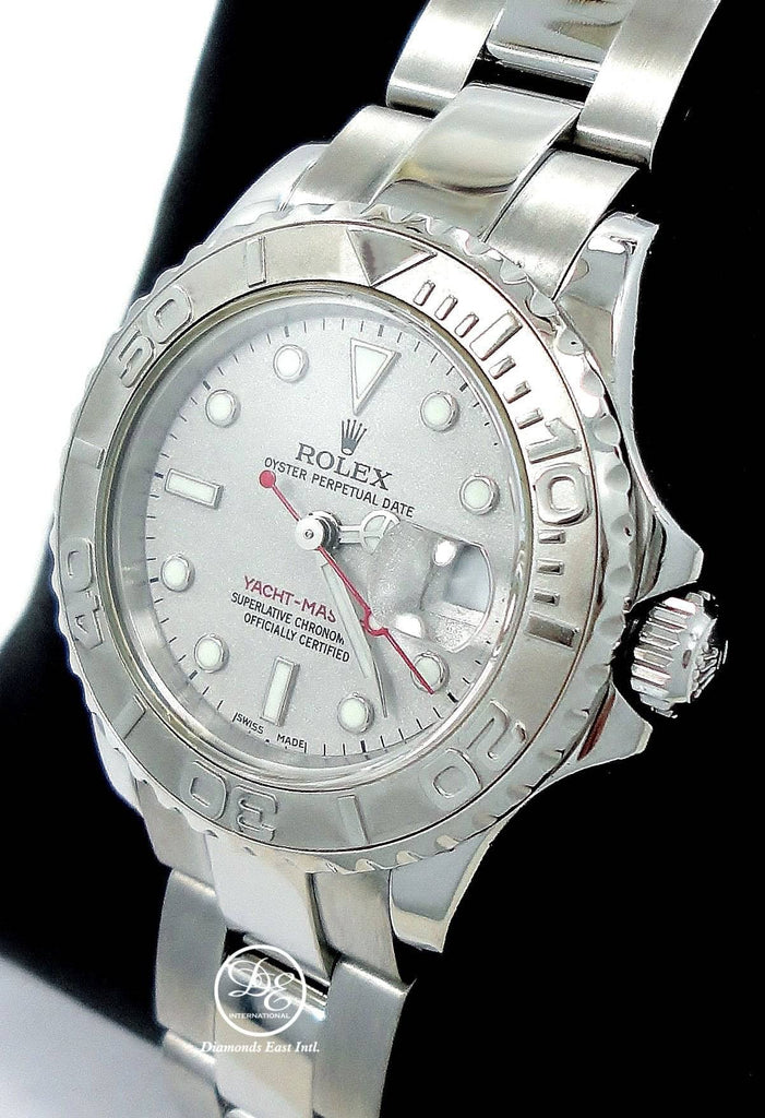 ROLEX LADY'S YACHT-MASTER 169622 PLATINUM BEZEL OYSTER PERPETUAL - Diamonds East Intl.