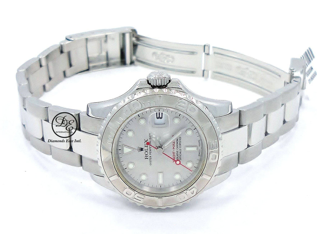 ROLEX LADY'S YACHT-MASTER 169622 PLATINUM BEZEL OYSTER PERPETUAL - Diamonds East Intl.