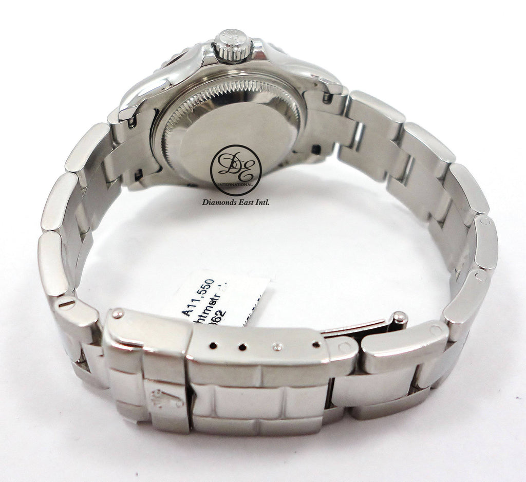 ROLEX LADY'S YACHT-MASTER 169622 PLATINUM BEZEL OYSTER PERPETUAL - Diamonds East Intl.