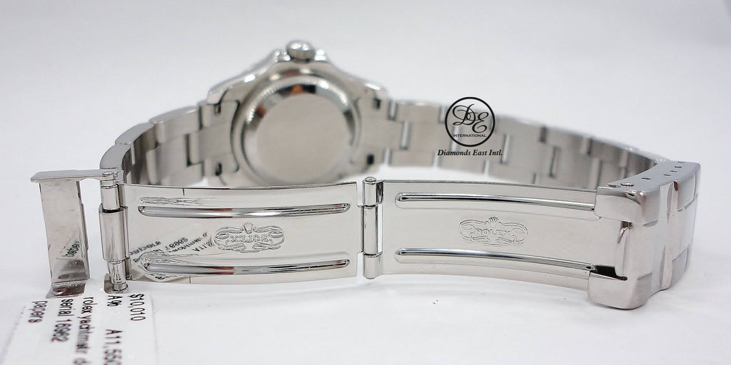ROLEX LADY'S YACHT-MASTER 169622 PLATINUM BEZEL OYSTER PERPETUAL - Diamonds East Intl.