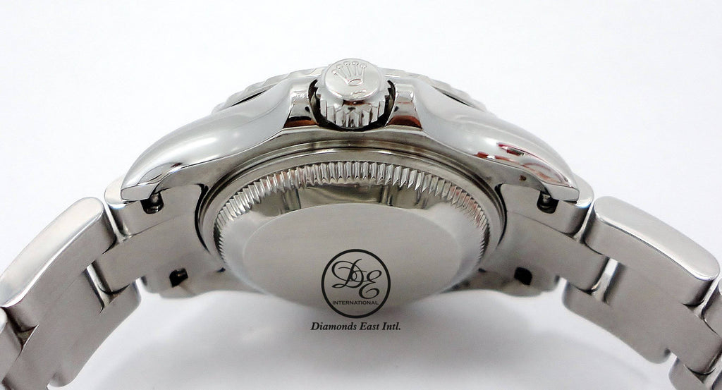 ROLEX LADY'S YACHT-MASTER 169622 PLATINUM BEZEL OYSTER PERPETUAL - Diamonds East Intl.