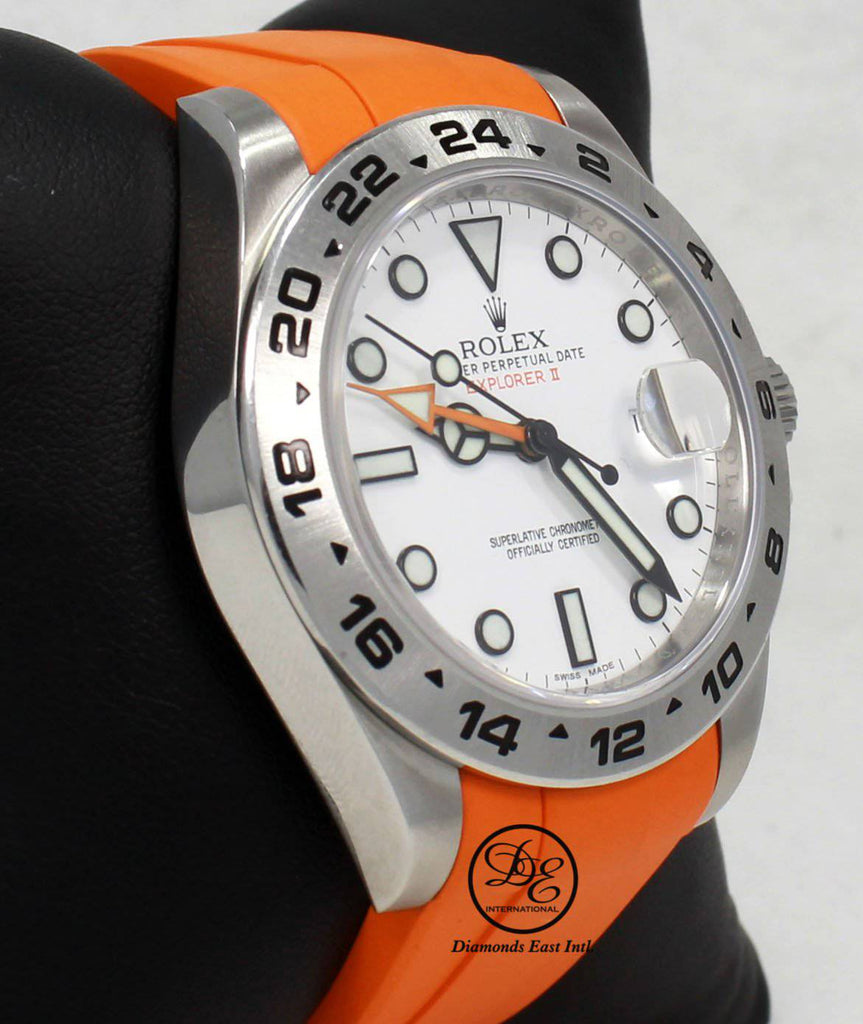 Rolex Oyster Perpetual Explorer II 216570 White Dial Orange Rubber B - Diamonds East Intl.