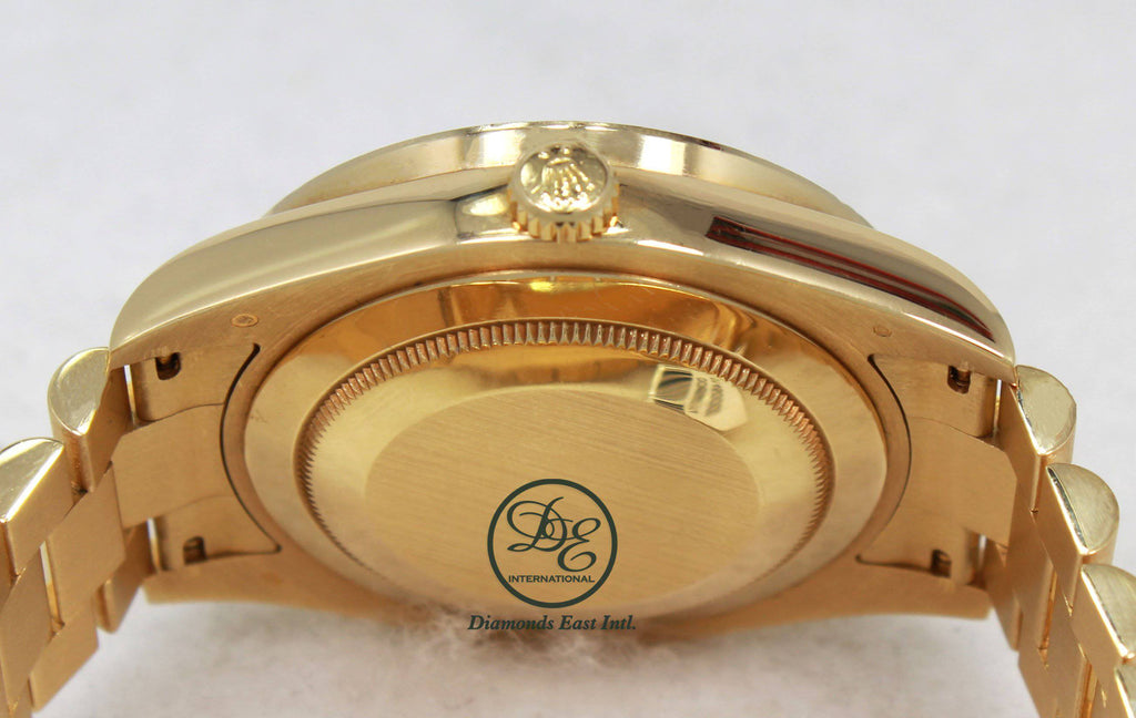 Rolex Day-Date II President 218238 18K Yellow Gold Pave Diamond Dial 3.25ct Bezel - Diamonds East Intl.