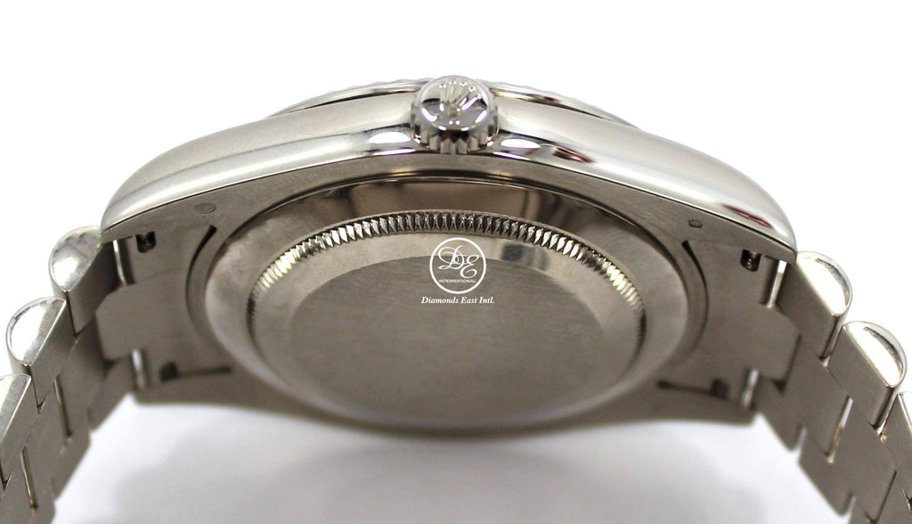 Rolex DAY DATE II President 218239 18k White Gold Rare Blue Wave Dial BOX & PAPERS - Diamonds East Intl.