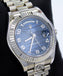 Rolex DAY DATE II President 218239 18k White Gold Rare Blue Wave Dial BOX & PAPERS - Diamonds East Intl.
