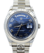 Rolex DAY DATE II President 218239 18k White Gold Rare Blue Wave Dial BOX & PAPERS - Diamonds East Intl.