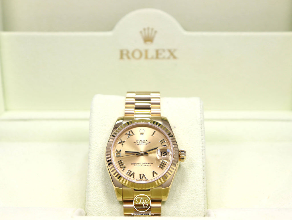 Rolex President 178278 Datejust 31mm 18K Yellow Gold Champagne Dial Box/Papers - Diamonds East Intl.
