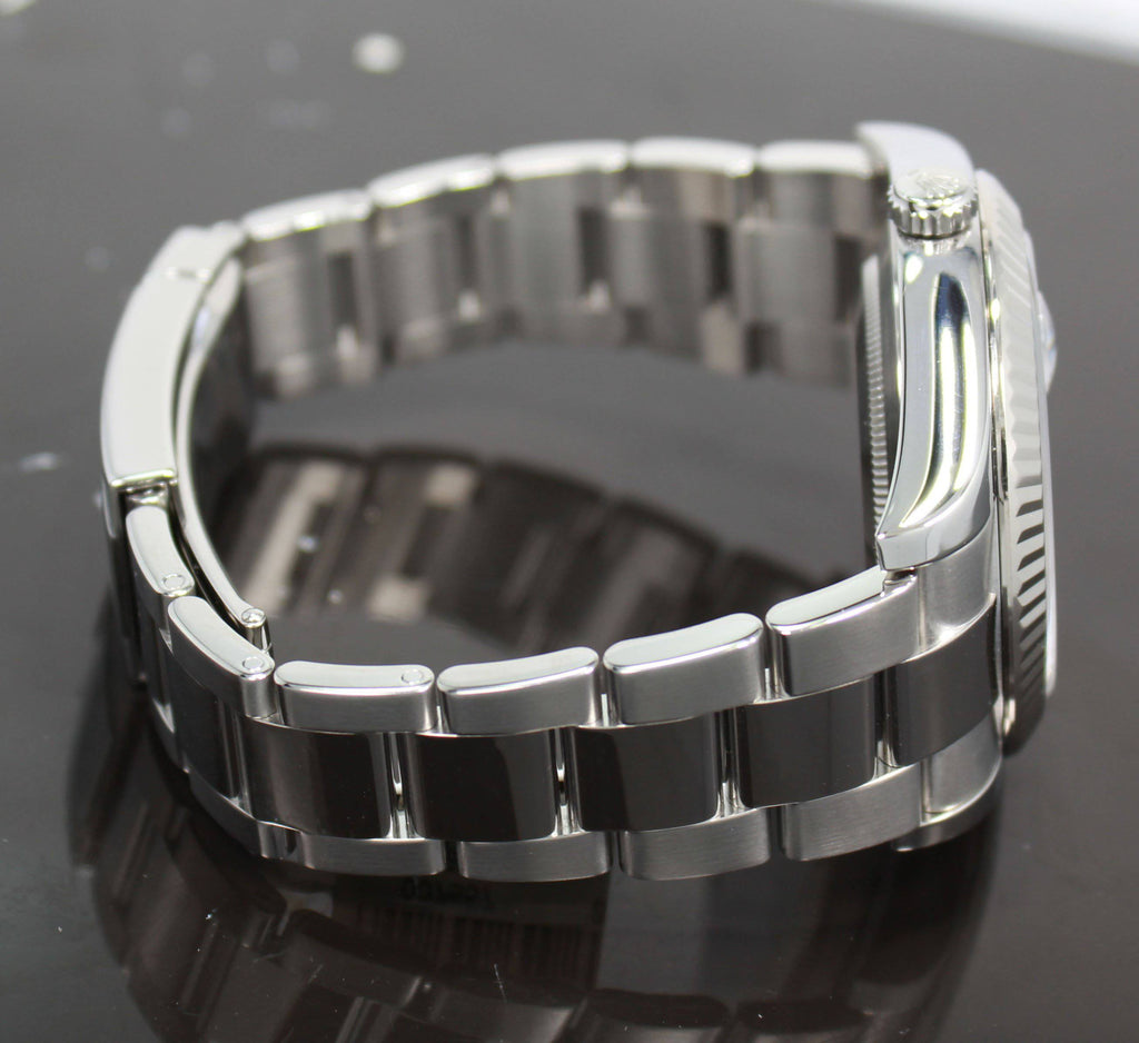 Rolex Datejust II 116334 41mm White Dial 18K White Gold Fluted Bezel Watch MINT - Diamonds East Intl.