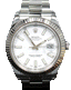 Rolex Datejust II 116334 41mm White Dial 18K White Gold Fluted Bezel Watch MINT