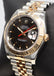 Rolex Datejust 116261 Turn-O-Graph Black Dial SS/ 18K Rose Gold Jubile Band Watch - Diamonds East Intl.
