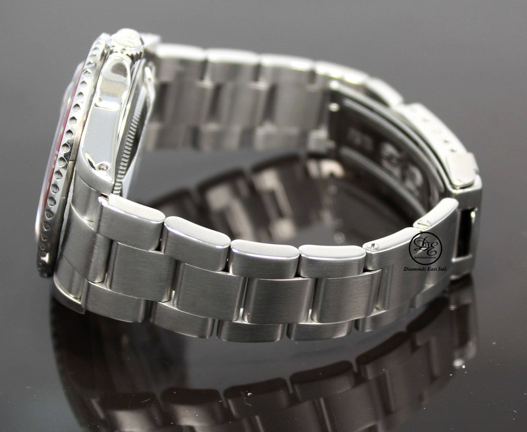 Rolex GMT MASTER II COKE 16710 BLACK/RED 40mm Steel Oyster Watch - Diamonds East Intl.