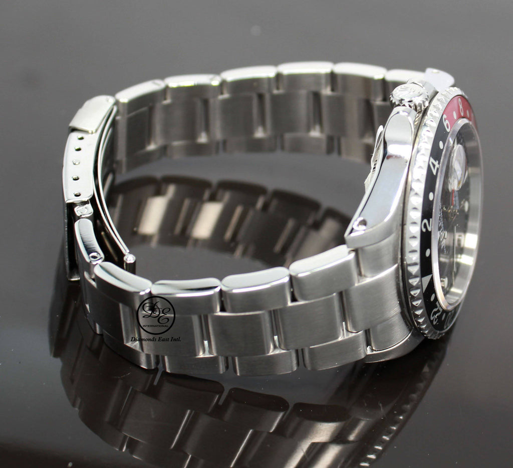 Rolex GMT MASTER II COKE 16710 BLACK/RED 40mm Steel Oyster Watch - Diamonds East Intl.