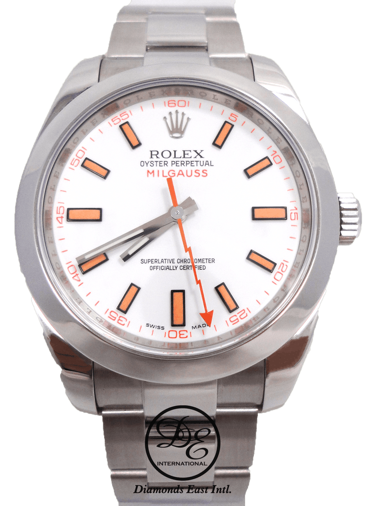 Rolex Milgauss Oyster Perpetual 116400 White Dial PAPERS - Diamonds East Intl.