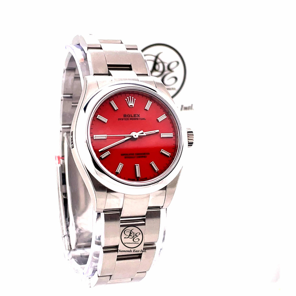 Rolex Oyster Perpetual 31mm 277200 Red Dial Unworn - Diamonds East Intl.