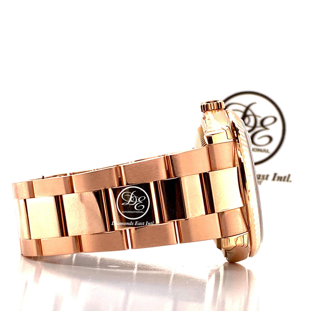 Rolex Day-Date 118235 18K Rose Gold Factory Chocolate Diamond & Rubies Dial NEW - Diamonds East Intl.