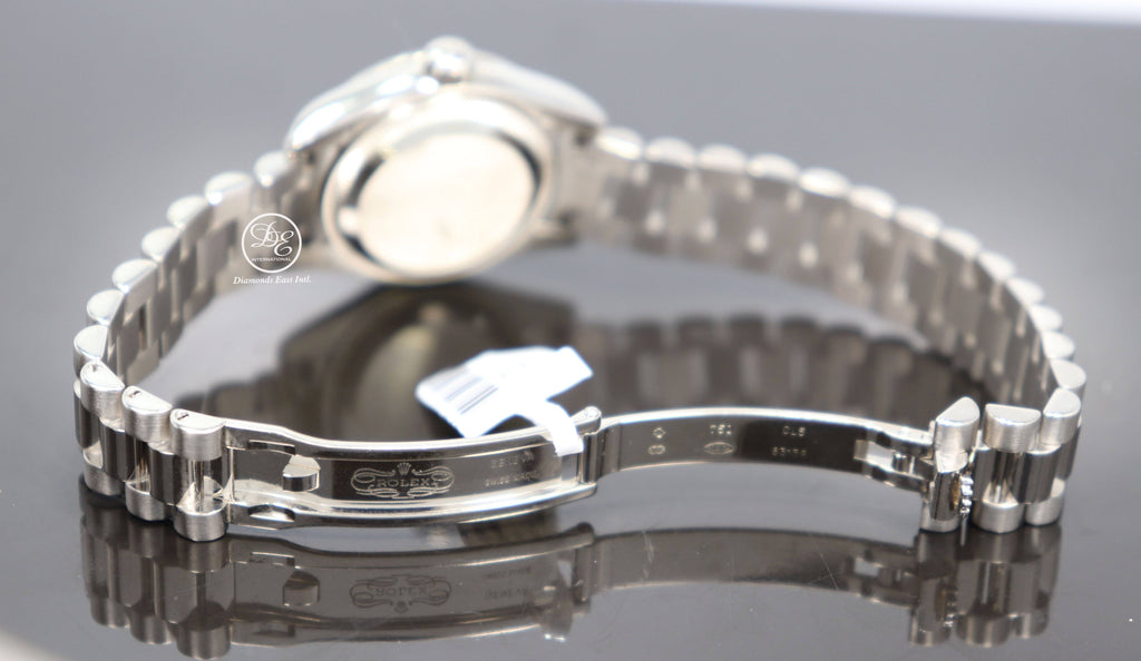 Rolex President 179159 Datejust 18K White Gold Factory Crown Collection MOP Diamond Dial and Bezel Watch - Diamonds East Intl.