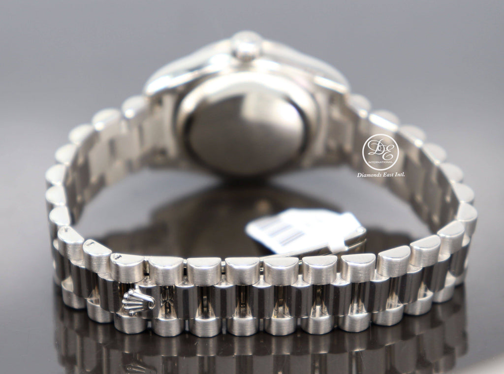 Rolex President 179159 Datejust 18K White Gold Factory Crown Collection MOP Diamond Dial and Bezel Watch - Diamonds East Intl.