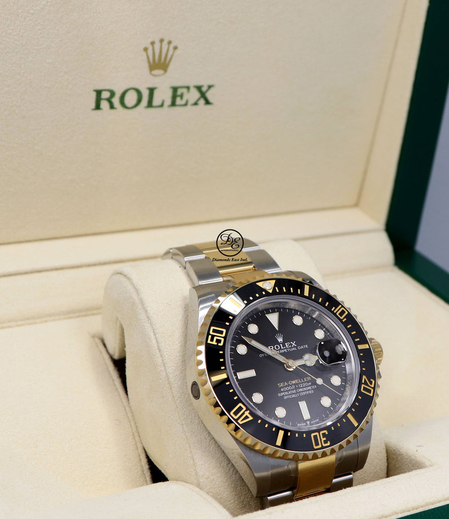 Rolex Sea-Dweller 126603 18K Yellow Gold  Oyster Steel 43mm Black Ceramic Bezel Box Papers UNWORN - Diamonds East Intl.