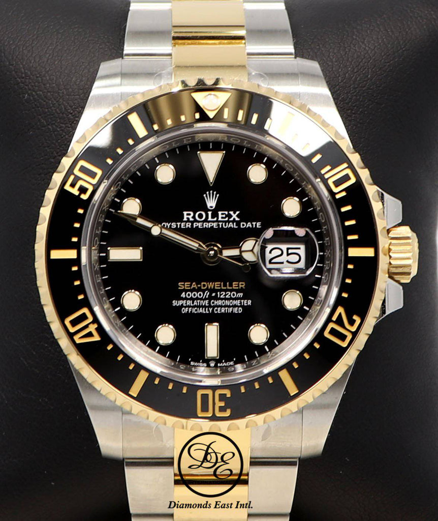 Rolex Sea-Dweller 126603 18K Yellow Gold  Oyster Steel 43mm Black Ceramic Bezel Box Papers UNWORN - Diamonds East Intl.