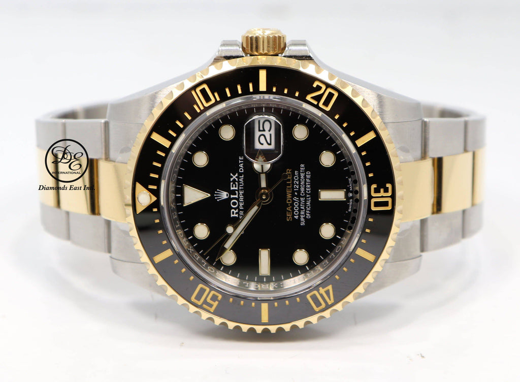 Rolex Sea-Dweller 126603 18K Yellow Gold  Oyster Steel 43mm Black Ceramic Bezel Box Papers UNWORN - Diamonds East Intl.