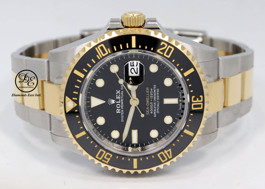 Rolex Sea-Dweller 126603 18K Yellow Gold  Oyster Steel 43mm Black Ceramic Bezel Box Papers UNWORN - Diamonds East Intl.