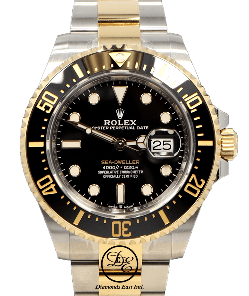 Rolex Sea-Dweller 126603 18K Yellow Gold  Oyster Steel 43mm Black Ceramic Bezel Box Papers UNWORN - Diamonds East Intl.