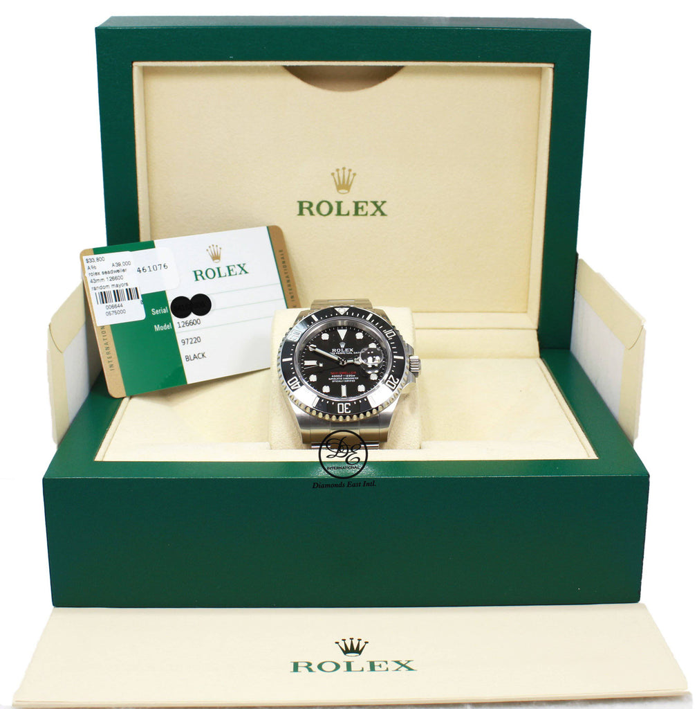 Rolex Sea-Dweller Red 43mm 126600 Oyster Perpetual Watch Box/Papers - Diamonds East Intl.
